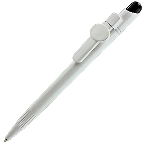 MIR Clip Logo Tampo C01, ручка шариковая, черный/белый с клипом Logo C01, пластик