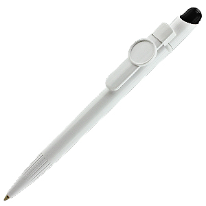MIR Clip Logo Polymer L017, ручка шариковая, черный/белый с клипом Logo L017, пластик