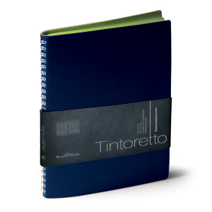 Еженедельник недатированный Tintoretto, B5, синий, белый блок, зеленый обрез