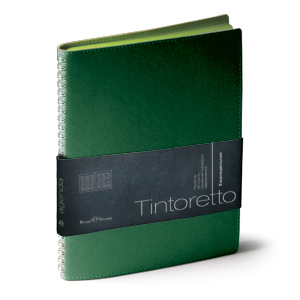 Еженедельник недатированный Tintoretto, B5, зеленый, белый блок, зеленый обрез