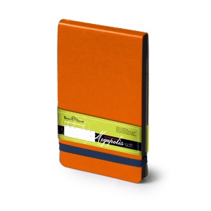 Еженедельник датированный Megapolis Soft, А6, оранжевый, бежевый блок, черный обрез