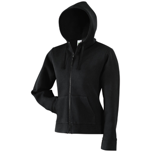 Толстовка "Lady-Fit Hooded Sweat Jacket", черный_L, 75% х/б, 25% п/э, 280 г/м2