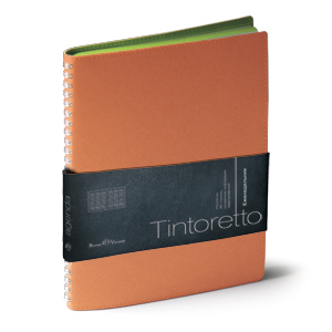 Еженедельник недатированный Tintoretto, B5, оранжевый, белый блок, зеленый обрез