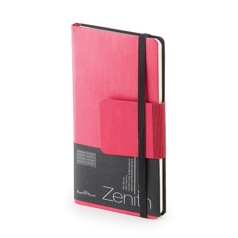 Еженедельник недатированный Zenith, B7, розовый, бежевый блок, без обреза, ляссе