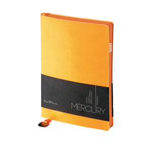 Ежедневник недатированный Mercury, А6, оранжевый, белый блок, оранжевый обрез, два ляссе