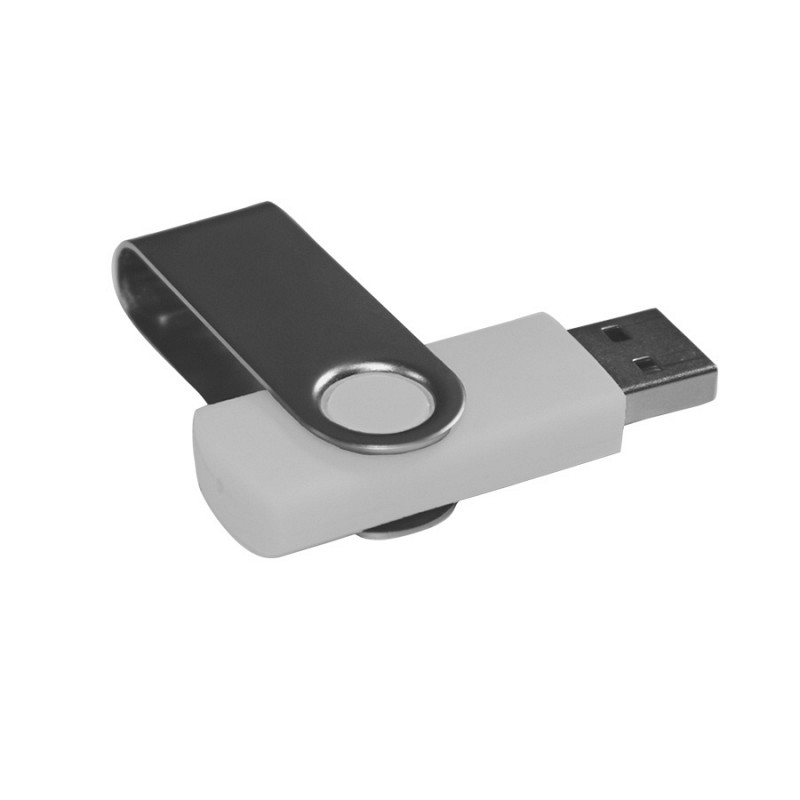 USB flash-карта "Dot" (8Гб), белый, 5,5х2х1см,пластик металл
