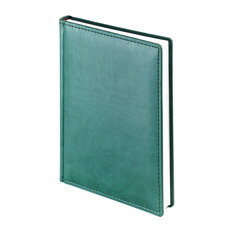 Ежедневник датированный Velvet, А5, зеленый, белый блок, без обреза