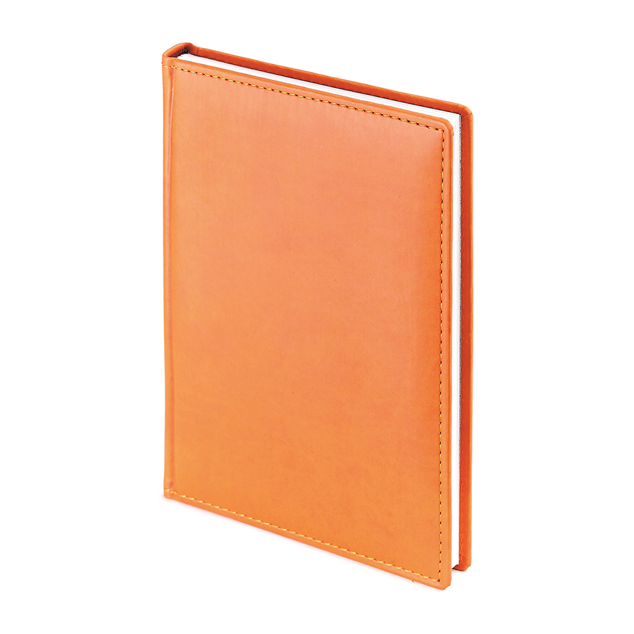 Ежедневник датированный Velvet, А5, оранжевый, белый блок, без обреза
