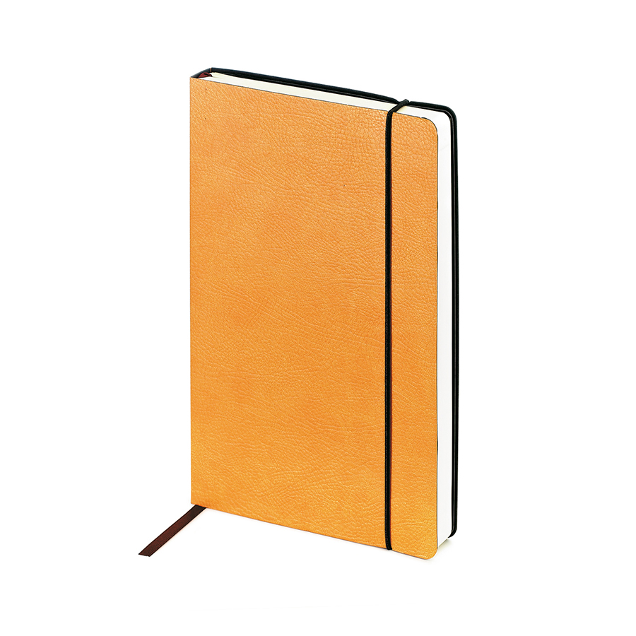 Ежедневник недатированный Vincent, А5, оранжевый, бежевый блок, без обреза, ляссе