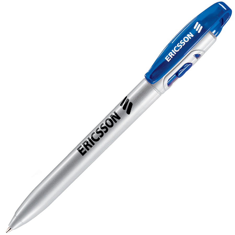 X-3, ручка шариковая, прозрачный синий/серый, пластик