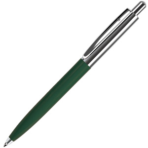 BUSINESS, ручка шариковая, темно-зеленый/серебристый, металл/пластик