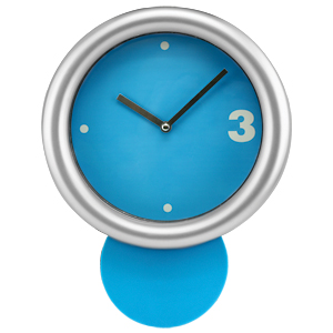 Часы настенные "Движение" с маятником; голубой; 19,5х5х26,5 см; пластик; шелкография