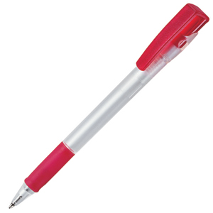 KIKI FROST GRIP, ручка шариковая, фростированный красный/белый, пластик