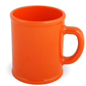 Кружка "Радуга"; оранжевая, D=7,9см, H=9,6см, 300мл; пластик; тампопечать