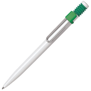 ESSE4, шариковая ручка, бело-зеленая;пластик/тампопечать