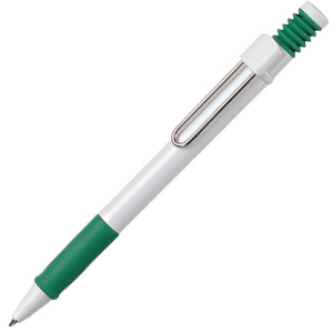 ESSE 4, ручка шариковая, зеленый/белый, пластик