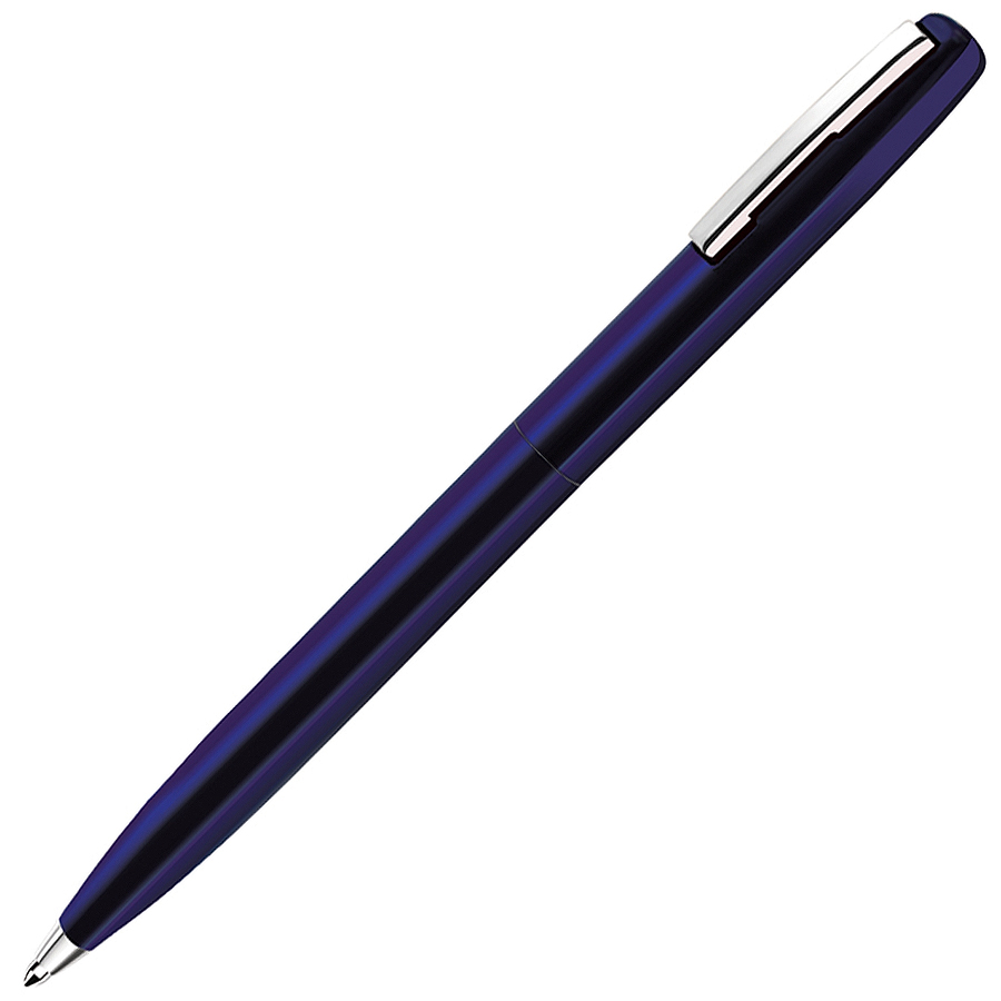 CLICKER, ручка шариковая, синий/хром, металл