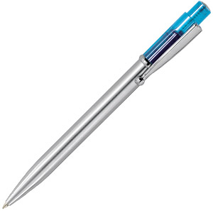MANIA METAL, ручка шариковая, голубой/хром, пластик/металл
