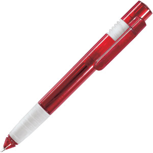 MAXI, ручка шариковая, прозрачный красный, пластик
