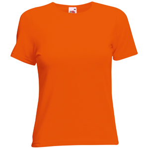 Футболка "Lady-Fit Crew Neck T", оранжевый_XL, 95% х/б, 5% эластан, 210 г/м2