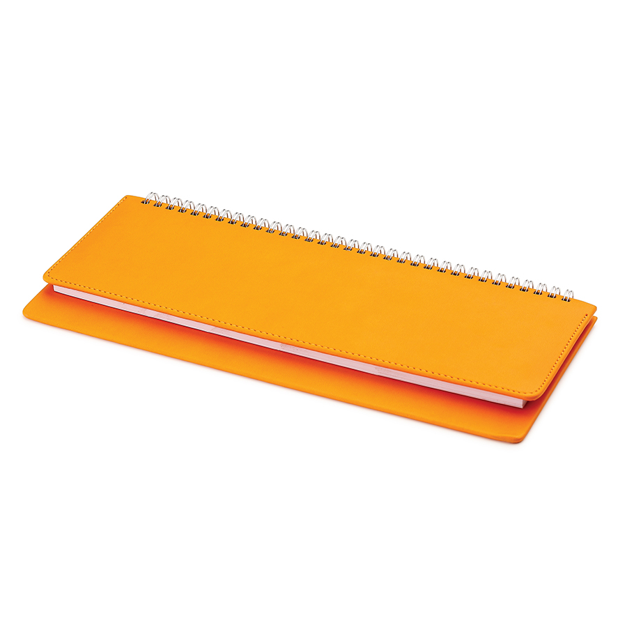Планинг недатированный, Velvet, оранжевый 305х130 мм, белый блок, открытый гребень