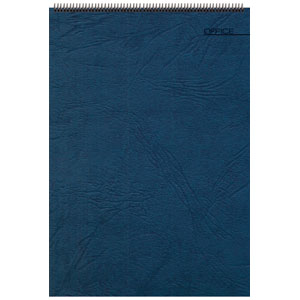 Блокнот Office синий, А4, 198х285 мм, верхний гребень, белый блок, клетка, 60 листов