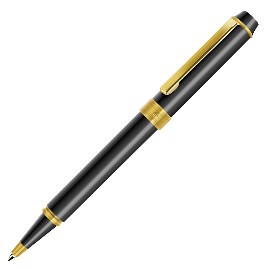 DEPUTY, ручка шариковая, черный/золотистый, металл