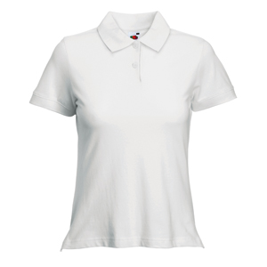 Поло "Lady-Fit Polo", белый_S, 97% х/б, 3% эластан, 210 г/м2