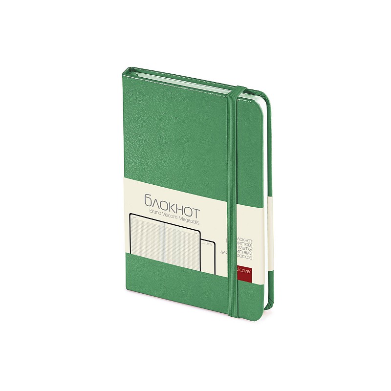 Ежедневник-блокнот недатированный Megapolis-Journal, А6, зеленый, бежевый блок, без обреза