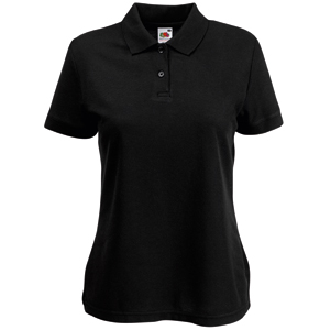 Поло "Lady-Fit 65/35 Polo", черный_L, 65% п/э, 35% х/б, 180 г/м2