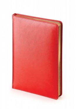 Ежедневник датированный Sidney Nebraska, А5, красный, белый блок, золотой обрез, ляссе