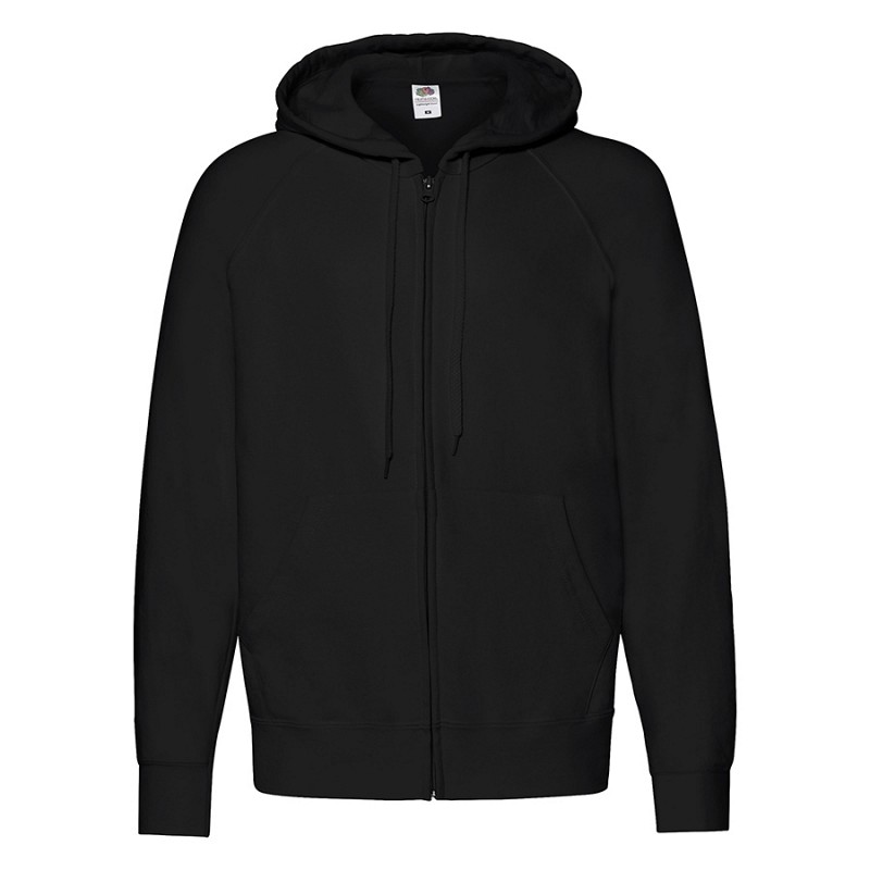 Толстовка без начеса "Lightweight Hooded Sweat", черный, M, 80% х/б 20% полиэстер, 240 г/м2