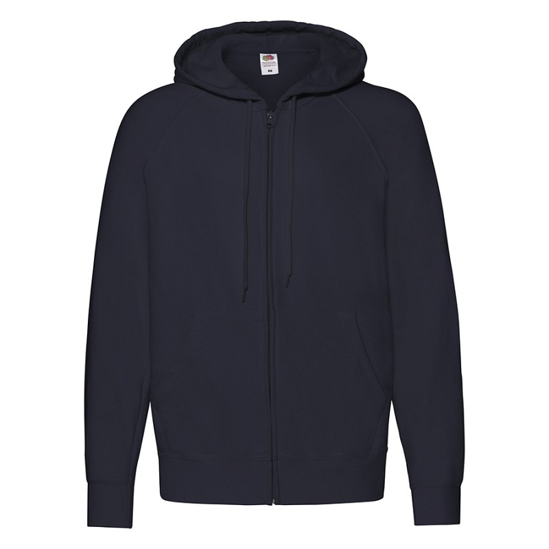 Толстовка без начеса "Lightweight Hooded Sweat", темно-синий, M, 80% х/б 20% полиэстер, 240 г/м2