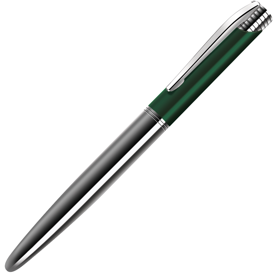 CARDINAL, ручка шариковая, зеленый/хром, металл (черная паста)