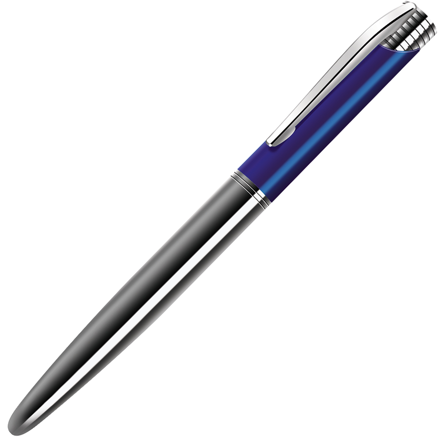 CARDINAL, ручка шариковая, синий/хром, металл (черная паста)