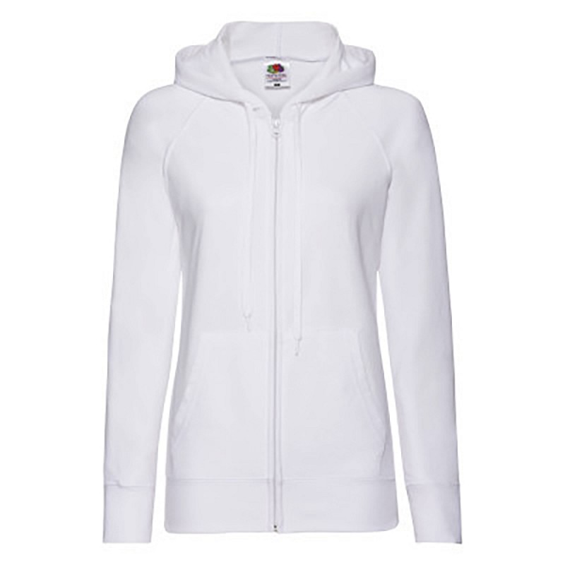 Толстовка без начеса "Ladies Lightweight Hooded Sweat", белый, S, 80% х/б 20% полиэстер, 240 г/м2