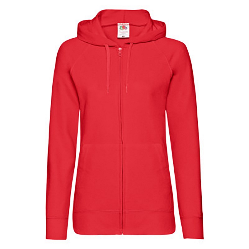 Толстовка без начеса "Ladies Lightweight Hooded Sweat", красный, S, 80% х/б 20% полиэстер, 240 г/м2