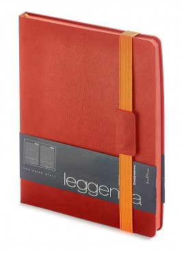 Ежедневник недатированный Leggenda, B5, красный, бежевый блок, оранжевый обрез, ляссе