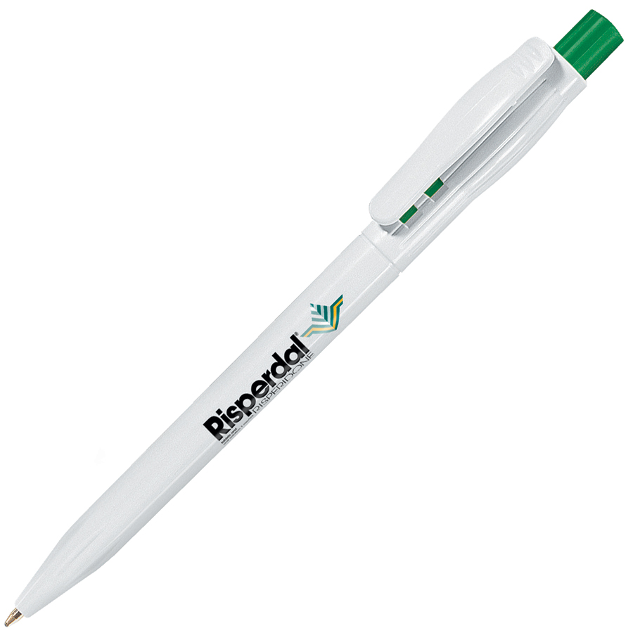DUO, ручка шариковая, зеленый/белый, пластик