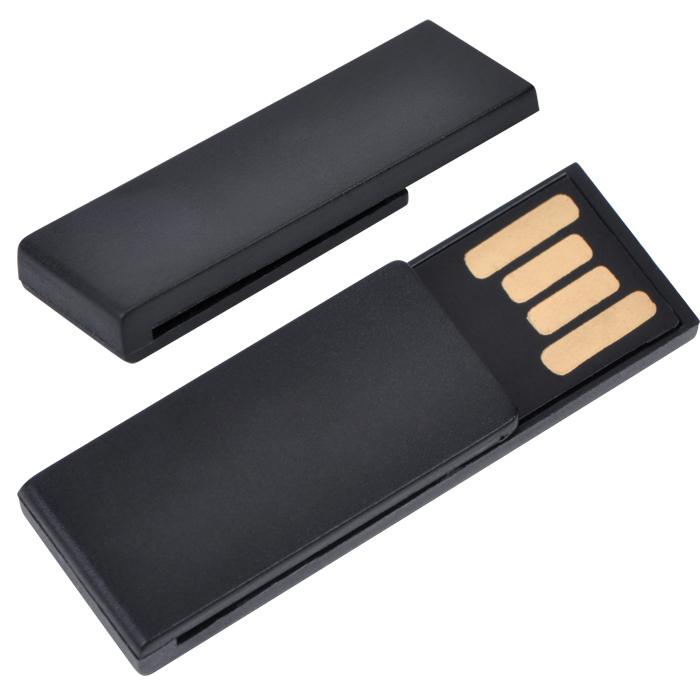 USB flash-карта "Clip" (16Гб),черная,3,8х1,2х0,5см,пластик