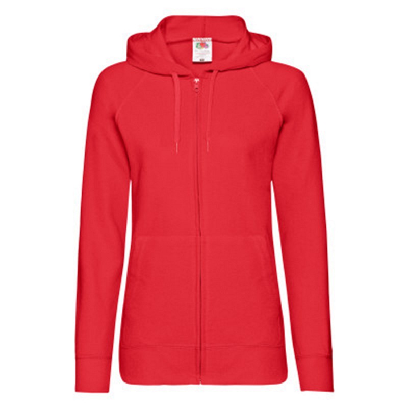 Толстовка без начеса "Ladies Lightweight Hooded Sweat", красный, XS, 80% х/б 20% полиэстер, 240 г/м2