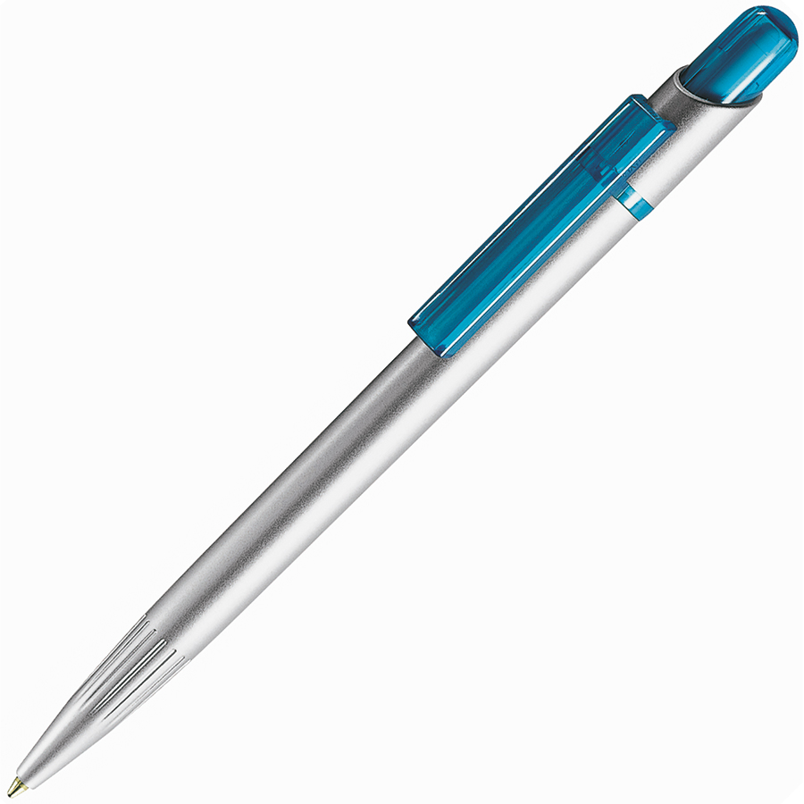 MIR SAT, ручка шариковая, прозрачный голубой/серебристый, пластик