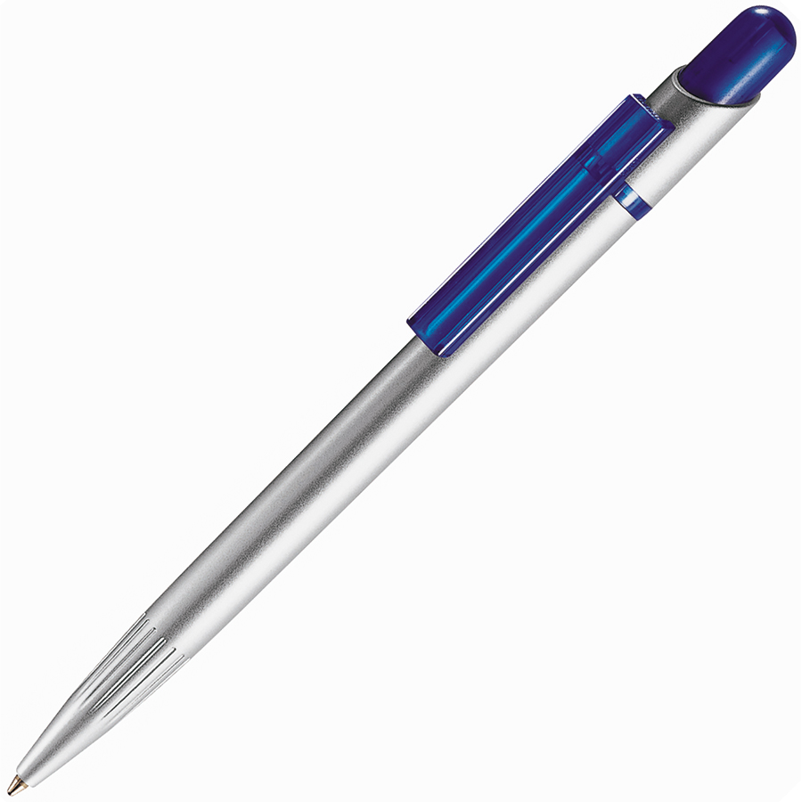 MIR SAT, ручка шариковая, прозрачный синий/серебристый, пластик