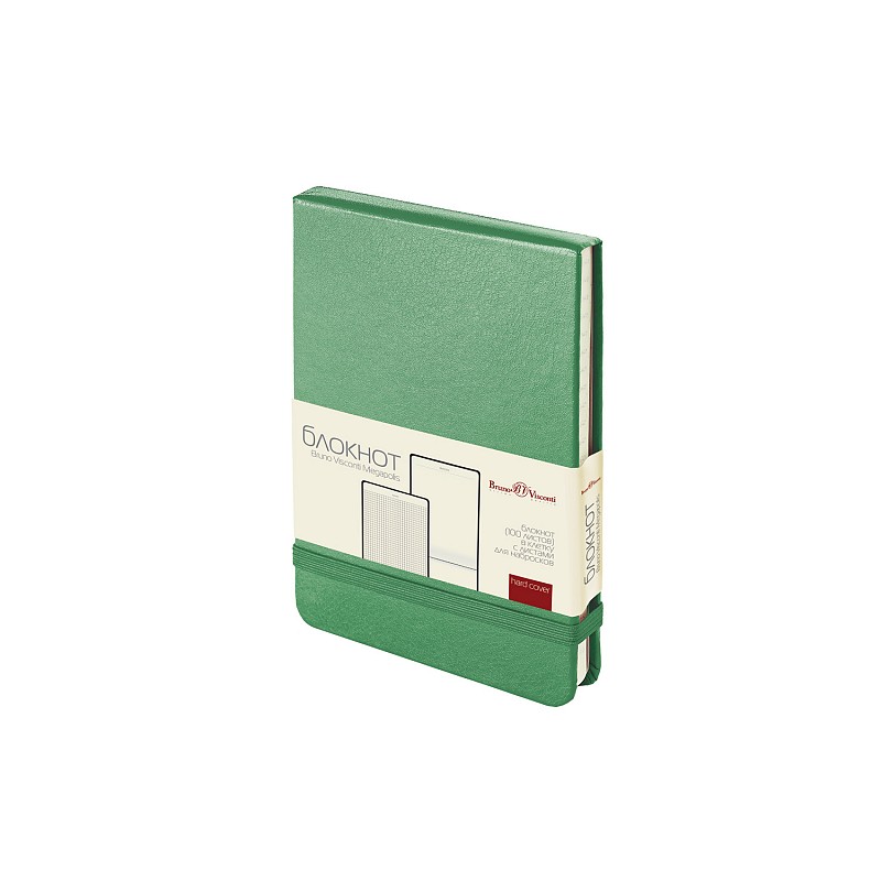 Ежедневник-блокнот недатированный Megapolis-Journal, А5, зеленый, бежевый блок, без обреза