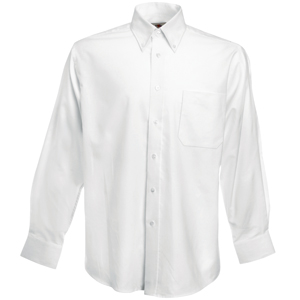 Рубашка "Long Sleeve Oxford Shirt", белый_L, 70% х/б, 30% п/э, 130 г/м2