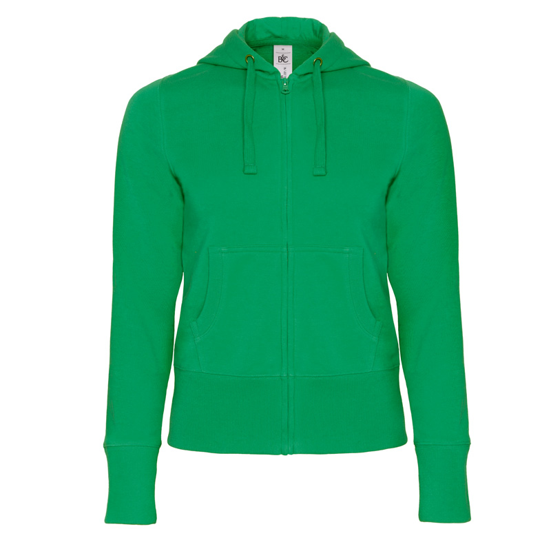 Толстовка женская на молнии Hooded Full Zip/women, ярко-зеленая/kelly green