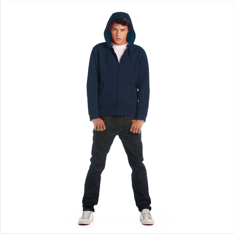 Толстовка мужская на молнии Hooded Full Zip/men, темно-синяя/navy