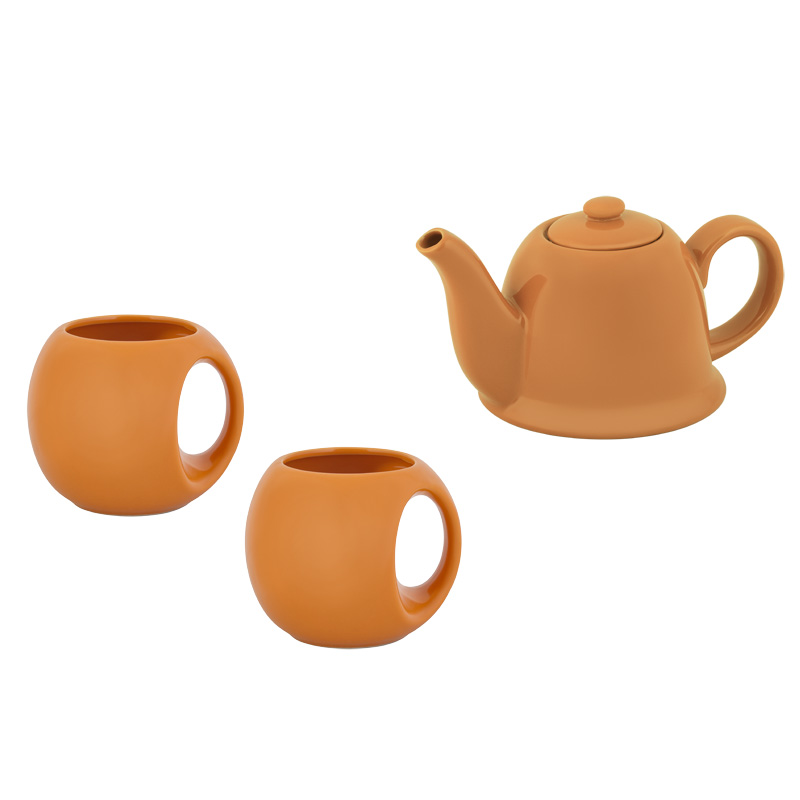 Набор чайный "СлуЧАЙный восторг", цвет белый с оранжевым