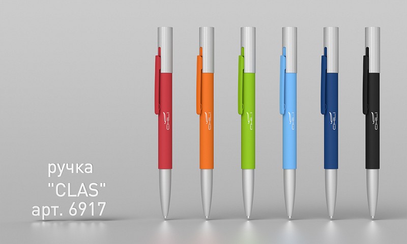 Ручка шариковая "Clas", покрытие soft touch, цвет темно-синий с серебристым