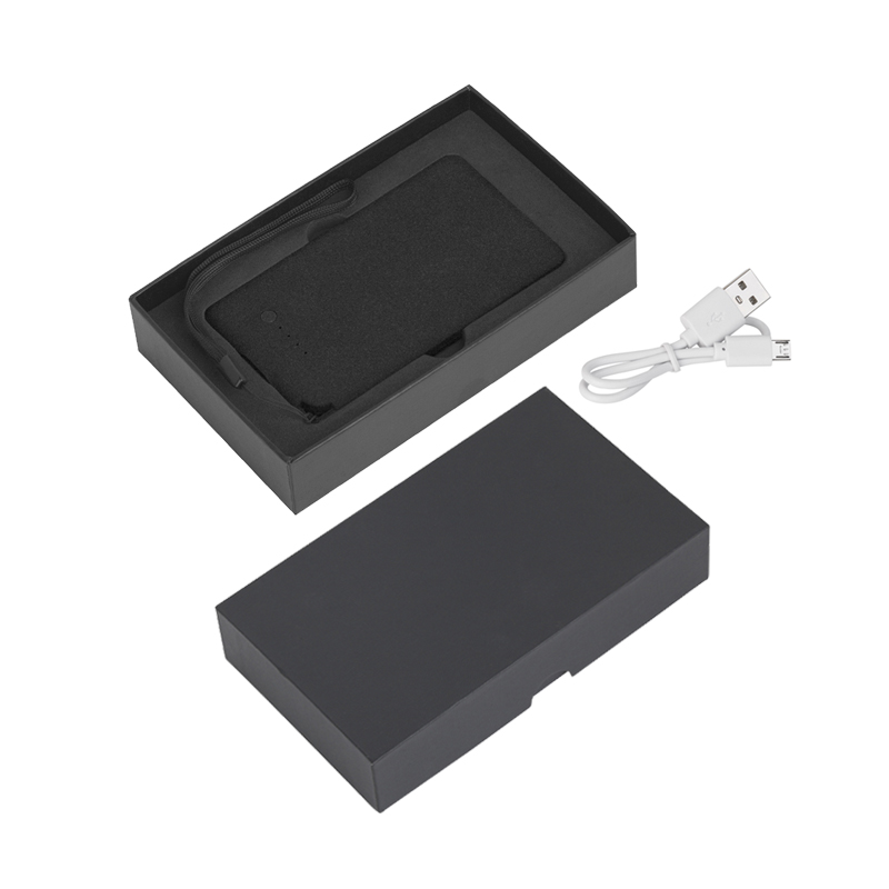 Зарядное устройство "Камень" с покрытием soft grip, 4000 mAh в подарочной коробке, цвет черный